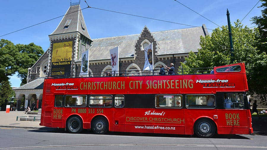 Bus tours in Christchurch.